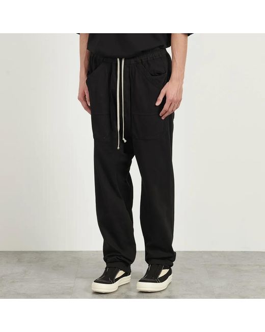 Rick Owens Red Drawstring Drop-Crotch Cargo Trousers for men