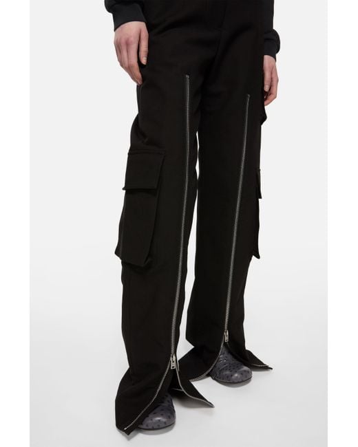 Acne Black Diagonal-Stripe Polo Shirt