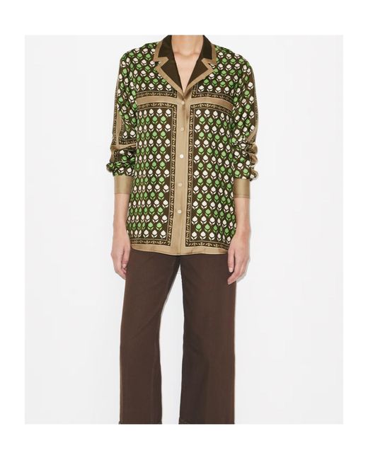 Tory Burch Green Twill Shirt