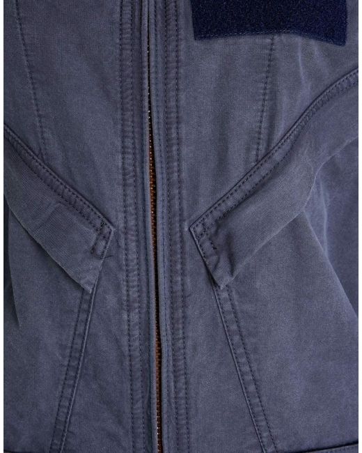 MM6 by Maison Margiela Blue Solid Color Stretch Long Sleeve Jumpsuit