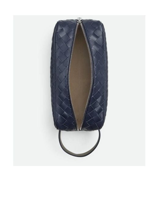 Bottega Veneta Blue Intrecciato Travel Pouch for men