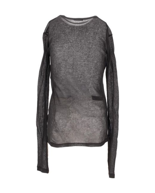 Ann Demeulemeester Gray Fiene Printed Long-Sleeved T-Shirt