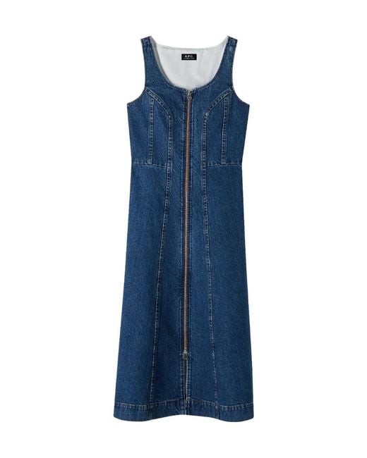 apc denim dress A.P.C.Aurelia Dress Indigo Denim Robe