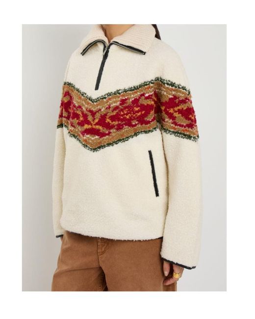 Isabel Marant White Marner Jacquard Bouclé Sweatshirt