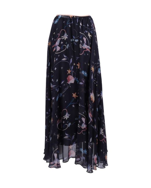 Forte_forte Blue Printed Midi Skirt