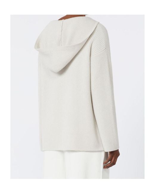 Max Mara White Falcone Ribbed Hoodie