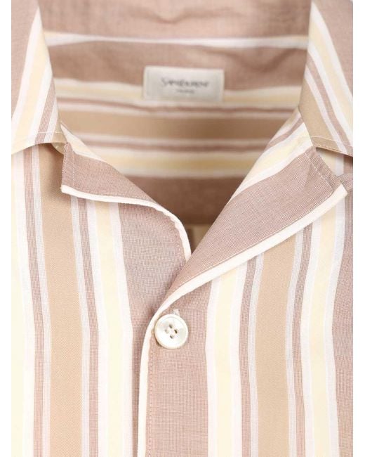 Saint Laurent Pink Striped Button-Up Shirt for men