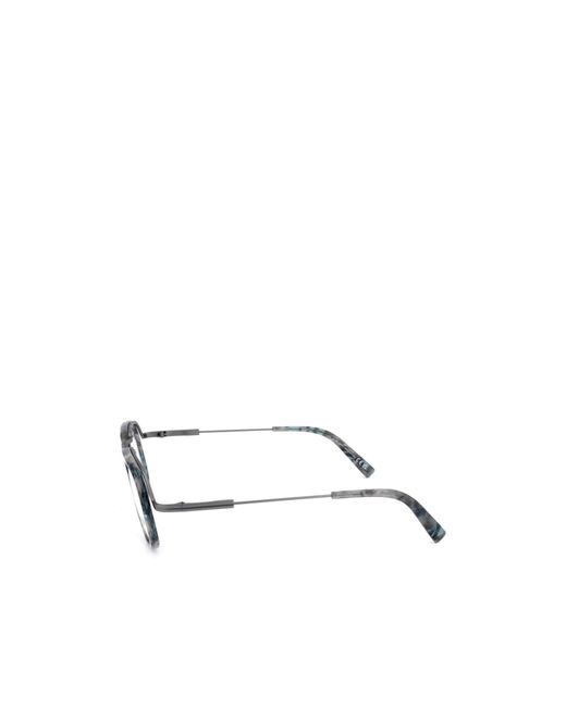 Zegna White Pilot Frame Glasses for men