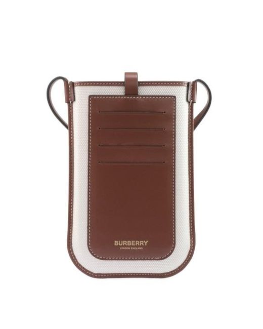 Burberry White Anne Logo Printed Phone Holder