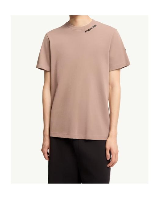 Moncler Natural Cotton Jersey Logo T-Shirt for men