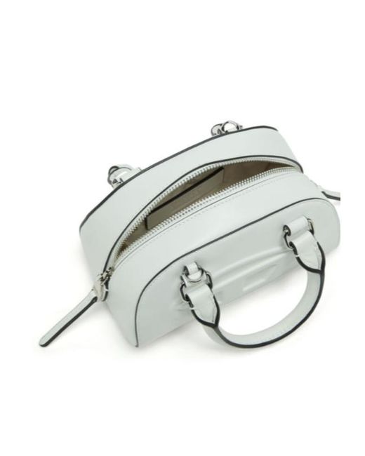 DIESEL White 1Dr 2.0 Dome Debossed-Logo Cross-Body Bag