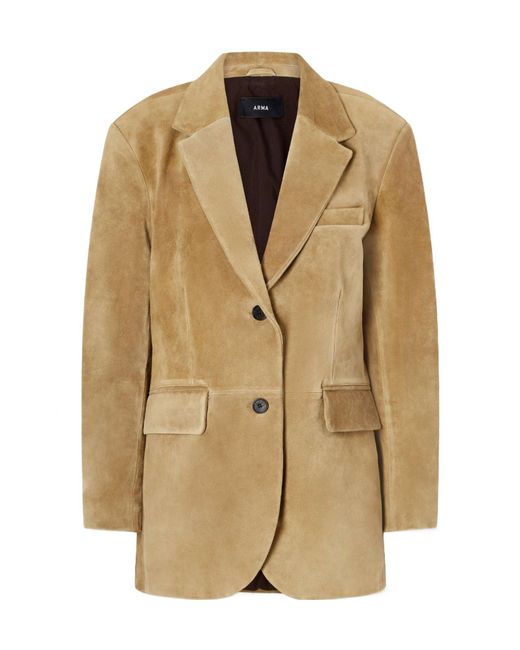 Arma Natural Suede Suit Jacket