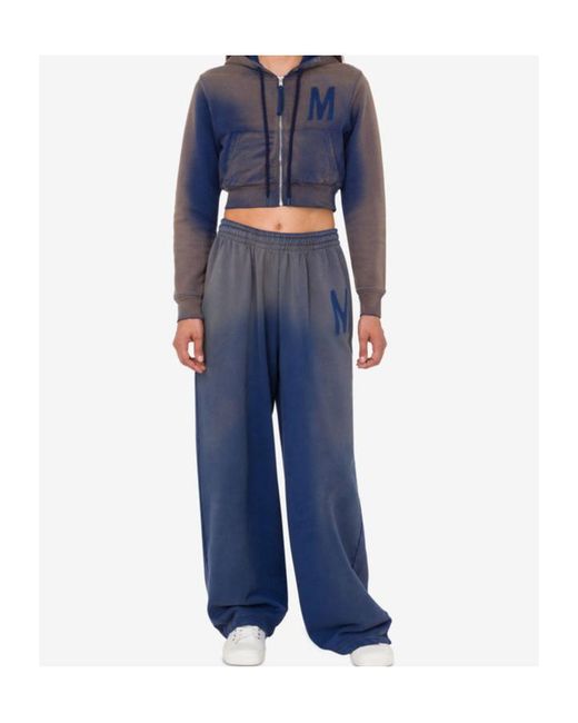 Moschino Blue Gradient Cropped Hoodie