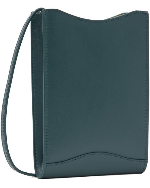 A.P.C. Green Logo-Print Messenger Bag for men