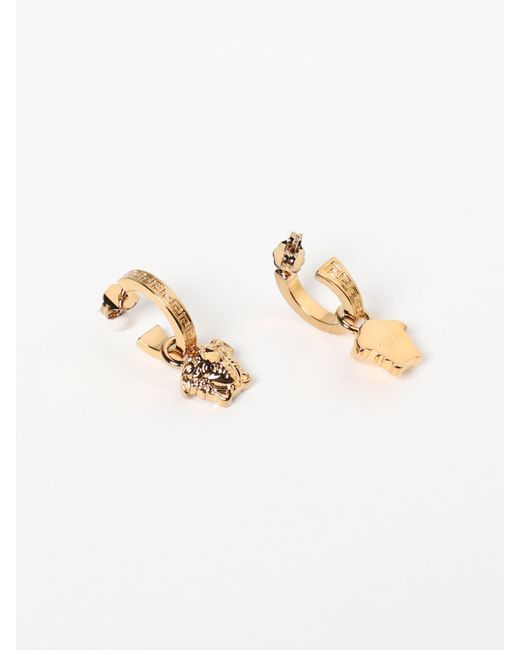 Versace White Logo Earrings
