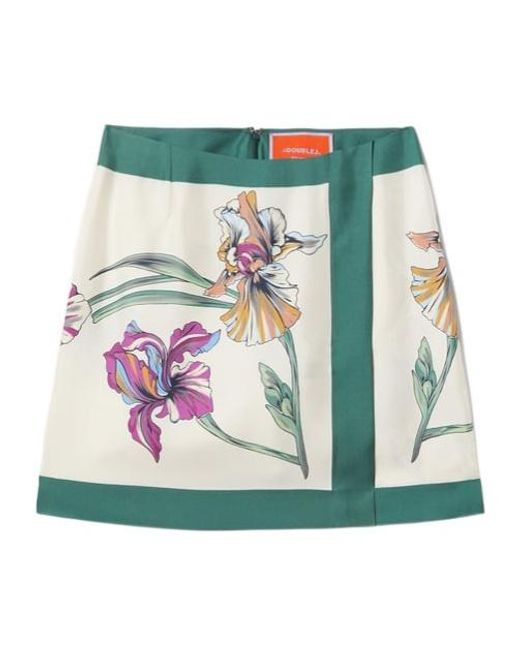 LaDoubleJ Green Foulard Mini Skirt