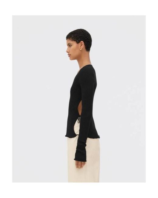 Bottega Veneta Black V-Neck Ribbed Jumper