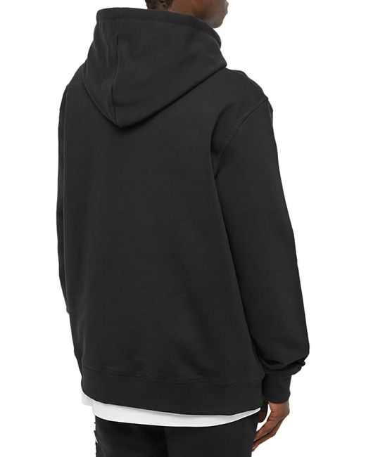McQueen Black Logo Printed Drawstring Hoodie for men