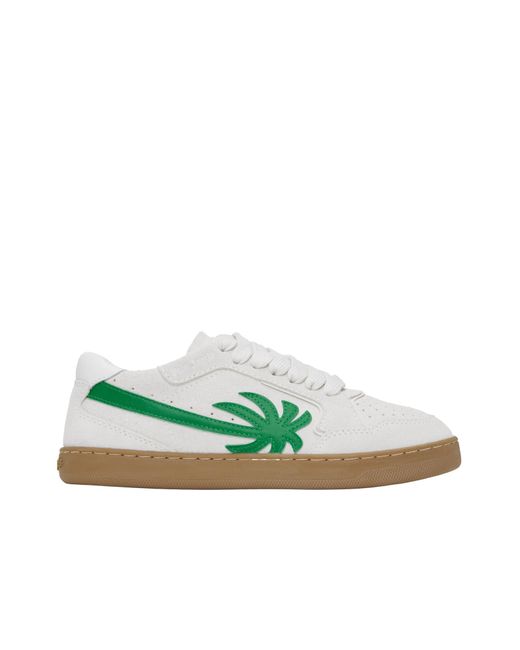Palm Angels Green Lace-Up Low-Top Sneakers