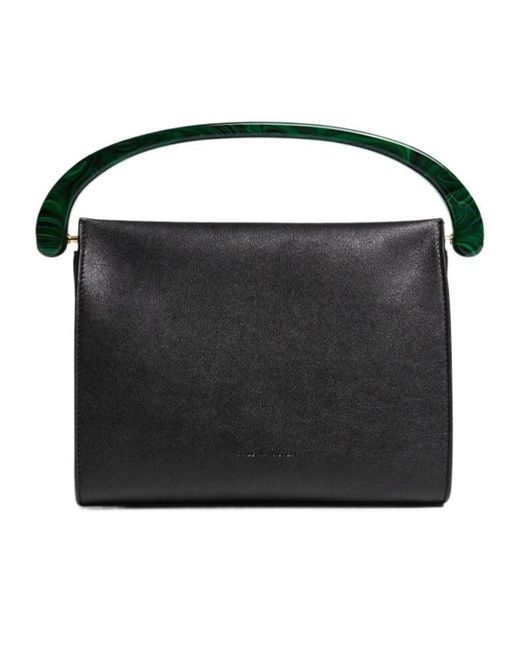 Dries Van Noten Black Medium Leather Tote Bag