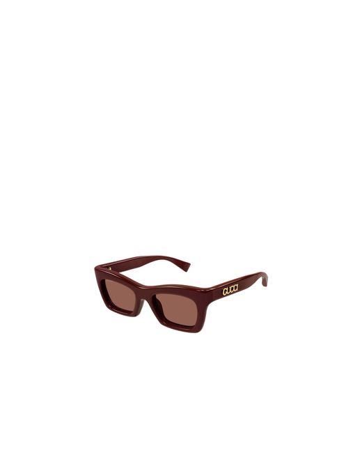 Gucci Brown Eyewear Rectangular Frame Sunglasses