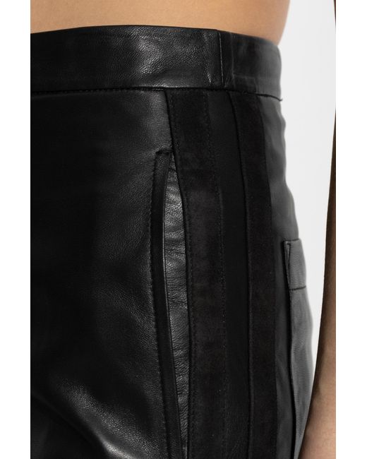 IRO Black Straight Leather Pants