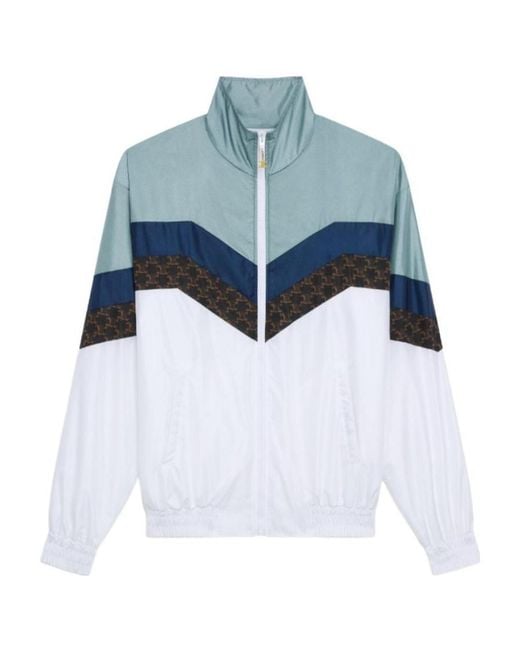 Céline Blue Nylon Stand-Neck Windproof Jacket for men