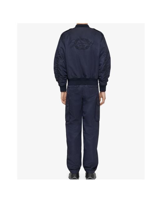 Givenchy Blue Medallion Embroidered Bomber Jacket for men