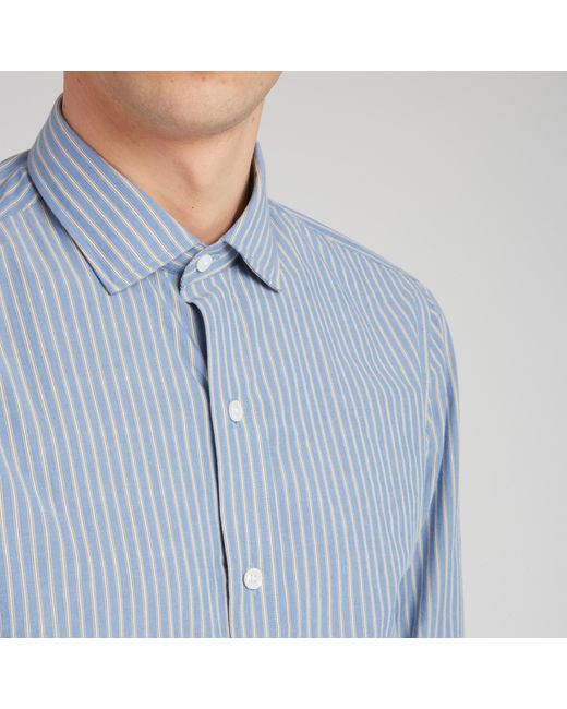 Salvatore Piccolo Blue Striped Long-Sleeved Shirt for men