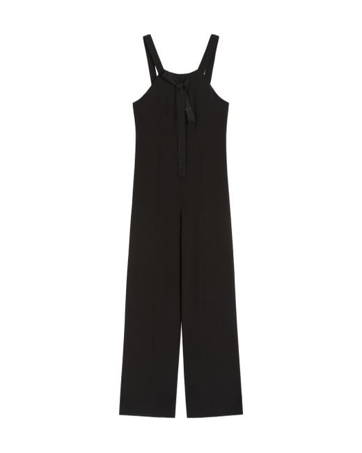 Max Mara Black Cady Dungaree Jumpsuit