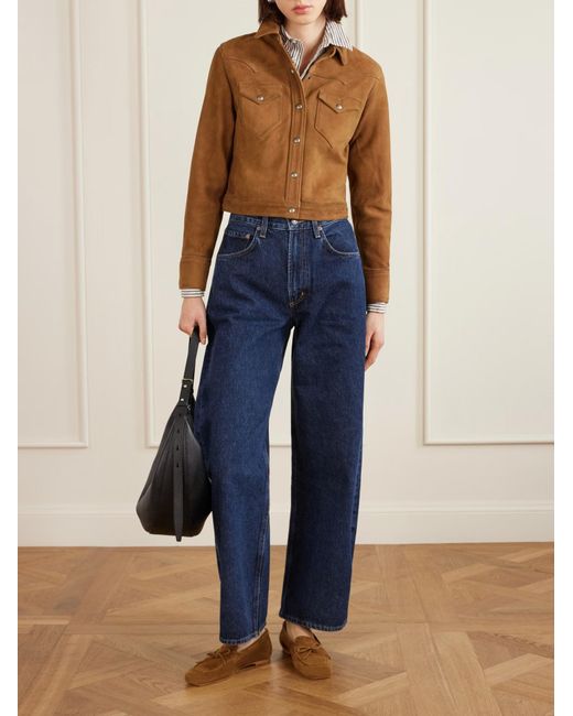 RRL Brown Cropped Suede Jacket