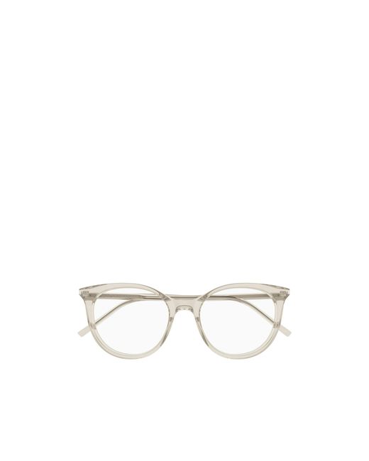 Saint Laurent White Eyewear Oval Frame Glasses