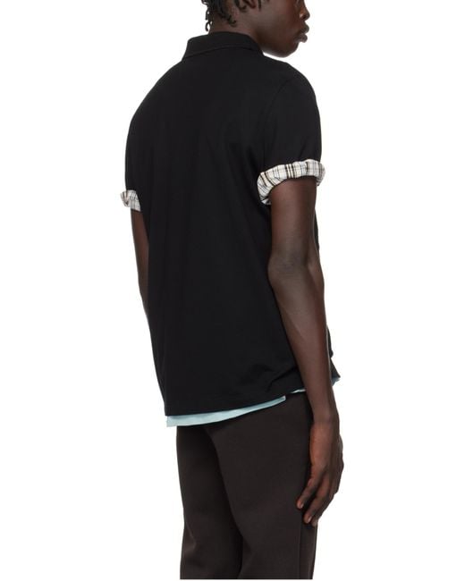 Ferragamo Black Ferragamo Logo Embroidered Polo Shirt for men