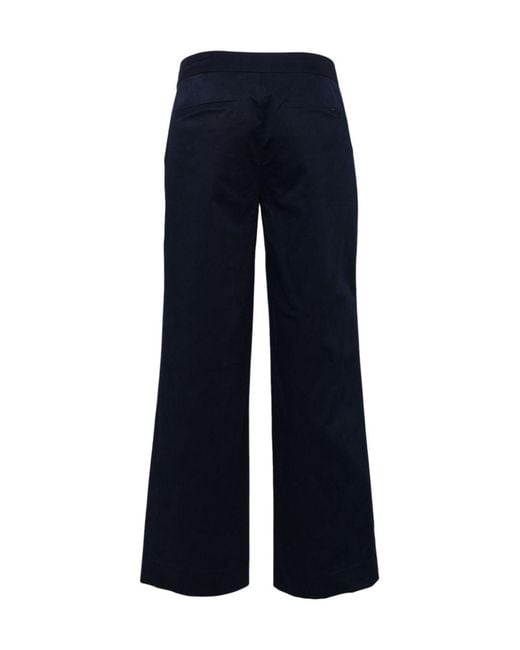 Staud Blue Hidden Button Casual Pants