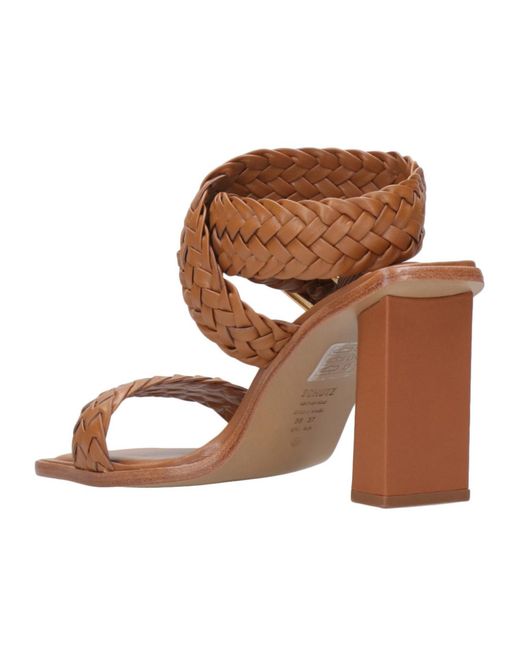 SCHUTZ SHOES Brown Braided Block Heeled Sandals