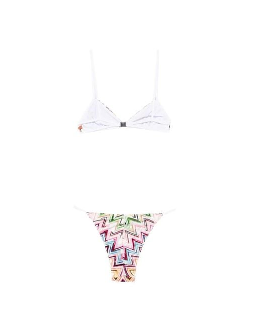 Missoni White Chevron Triangle Bikini