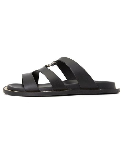 Ferragamo Black Round Head Flat-Soled Slippers for men