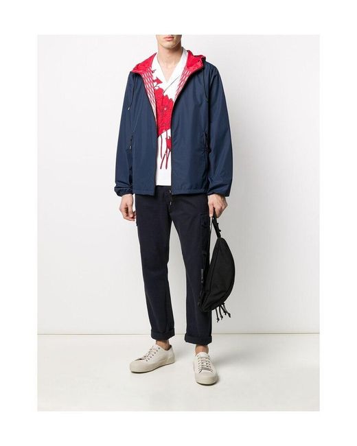KENZO Blue Zipped Logo Windbreaker for men