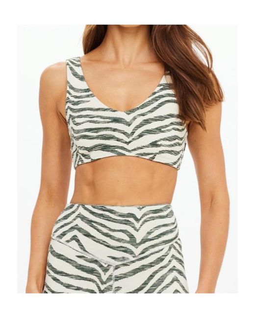 The Upside Gray Reversible Patterned Bra