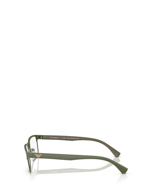 Emporio Armani White Rectangular Frame Glasses for men