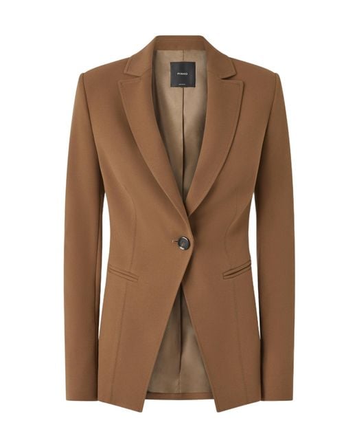 Pinko Brown Stitch Detailed Jacket