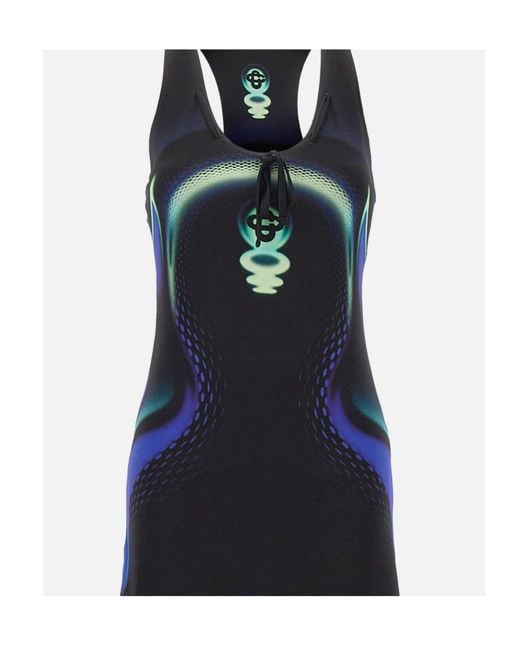Casablanca Blue Sporchid Printed Maxi Dress