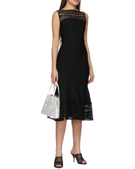 Alaïa White Alaïa Mina 25 Laser-Cut Tote Bag