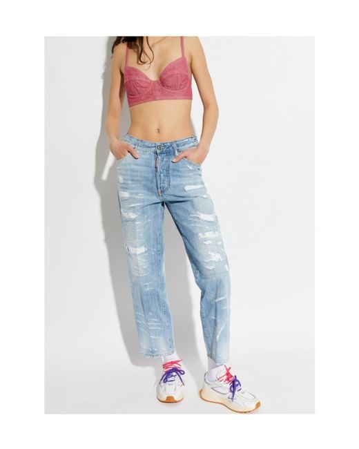 DSquared² Blue Boston Distressed Jeans