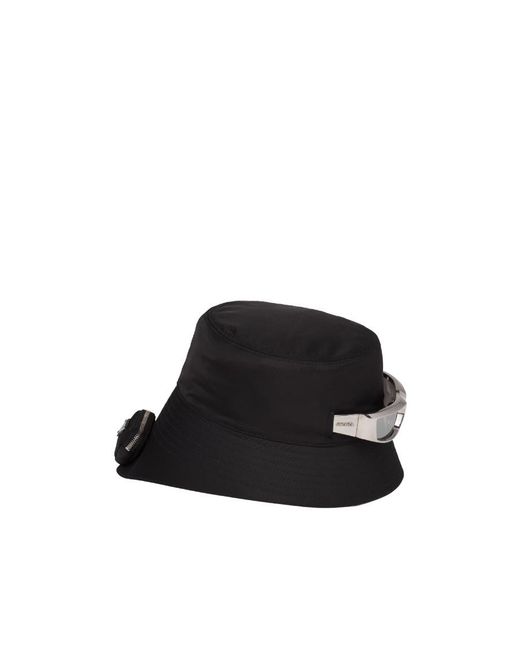 Prada Black Pouch Detailed Bucket Hat for men