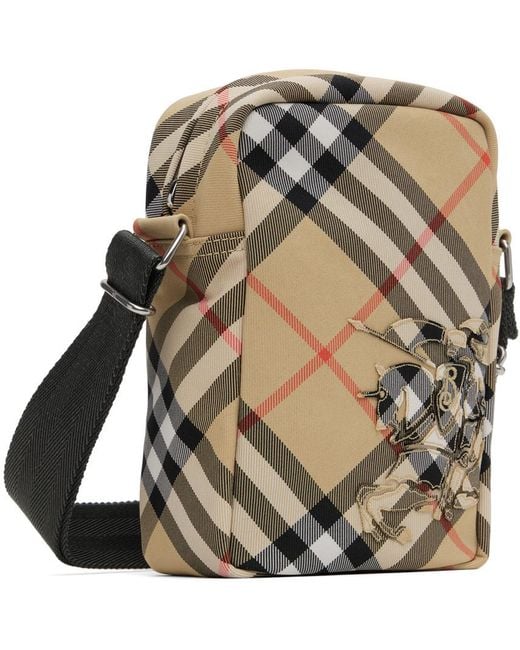 Burberry Green Checked Zipped Phone Bag for men