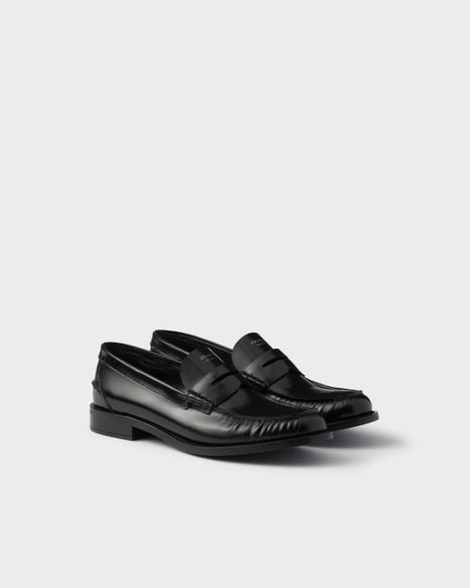 Prada Black Ruched Slip-On Loafers