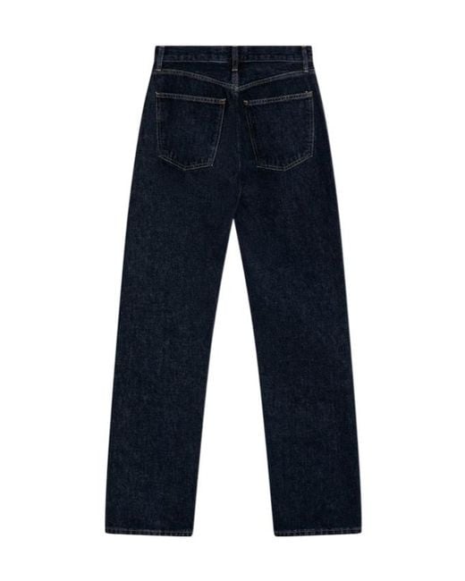 Agolde Blue Mid-Rise Straight Leg Jeans