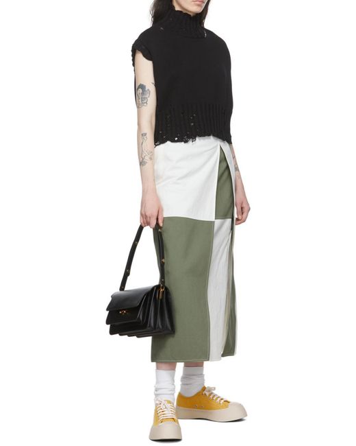 Marni Black Trunk Foldover Medium Shoulder Bag