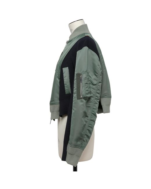 Sacai Gray Panelled Bomber Jacket